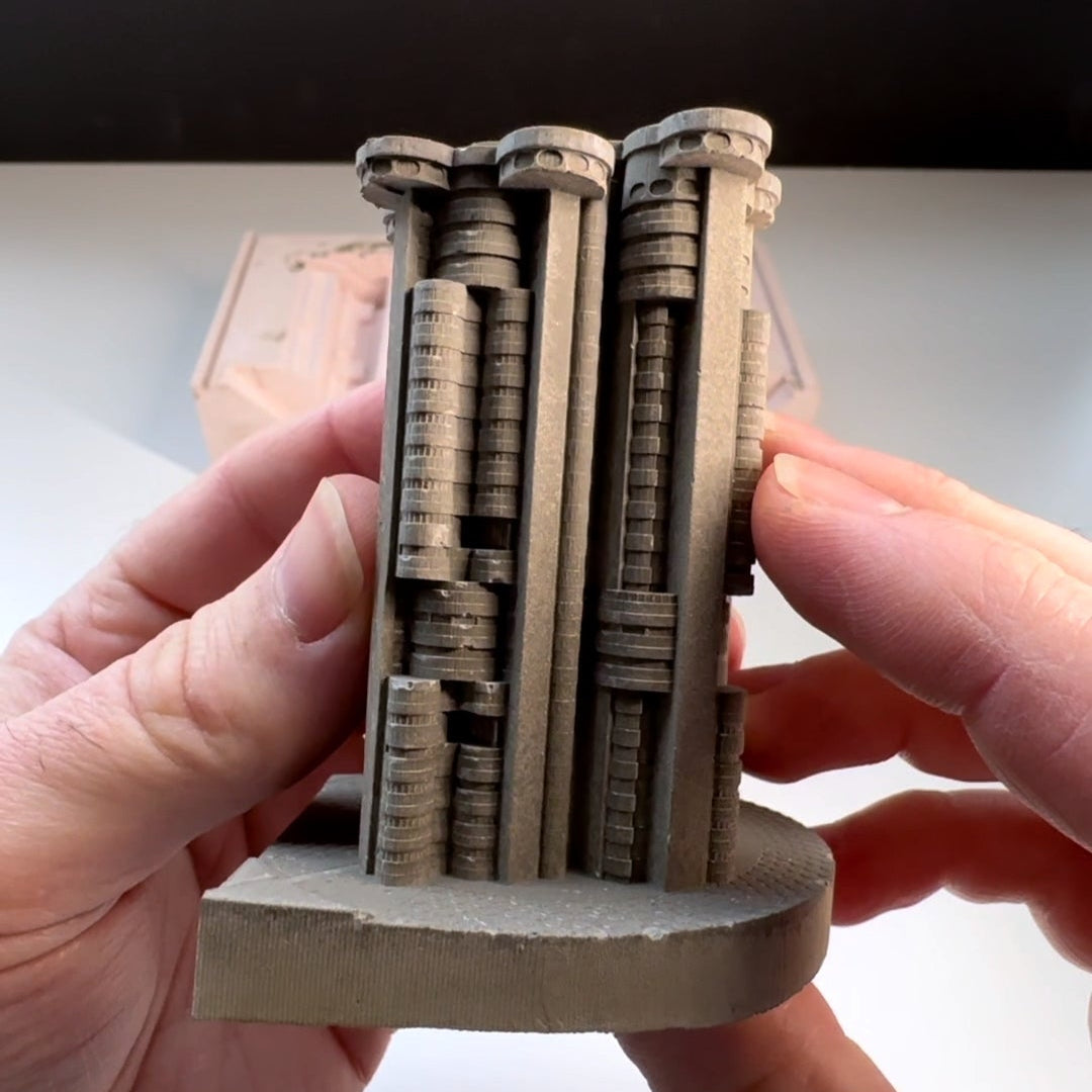 Concrete Brutalist Artworks | Miniature Models & Relief Sculptures by Hand