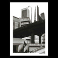 a3 collage risograph of a re imagined Birmingham Brutalist landscape. 