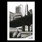 a3 collage risograph of a re imagined Birmingham Brutalist landscape. 