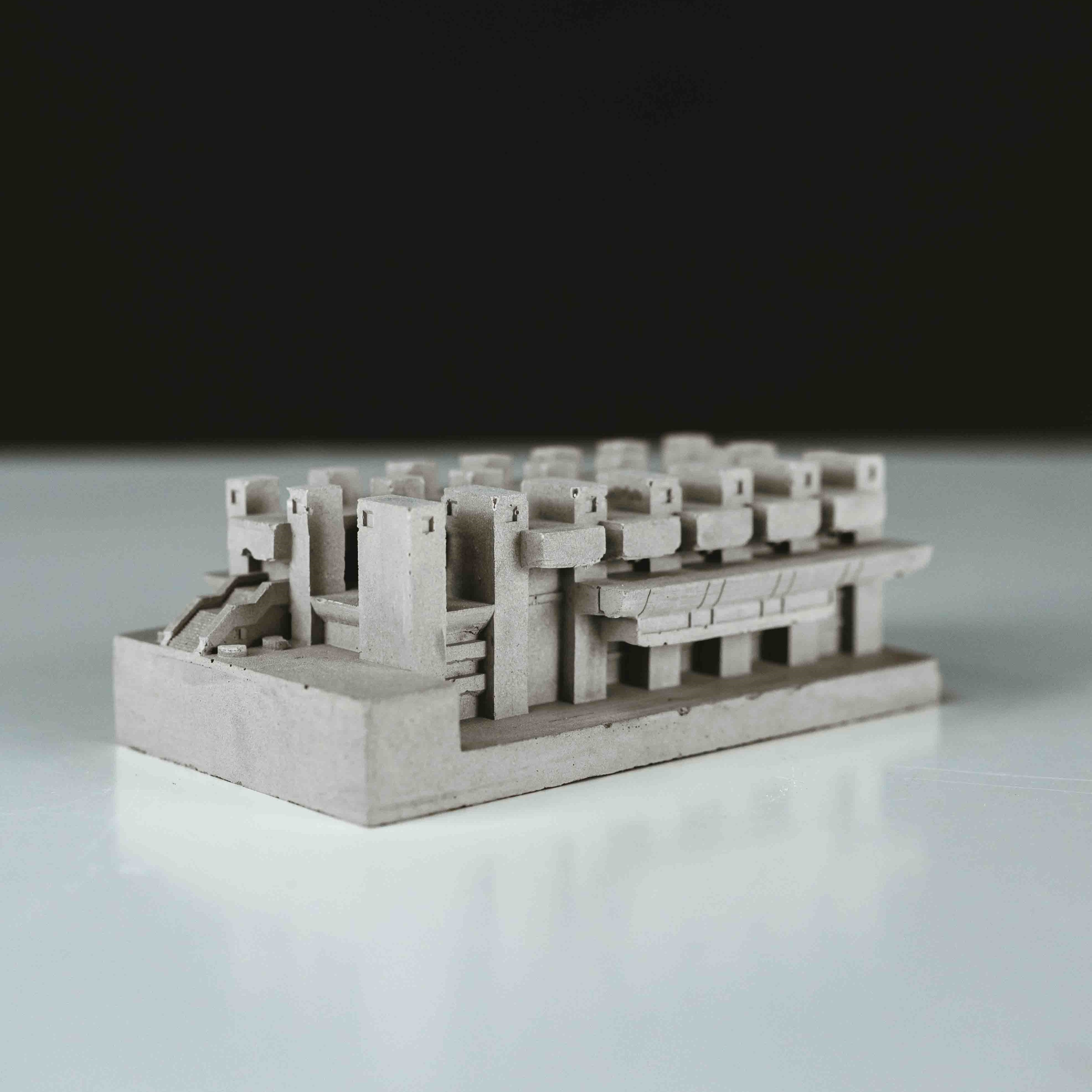 Grey Concrete House # 8 Architectural model Concrete Architect outlets Gift Spaces collection