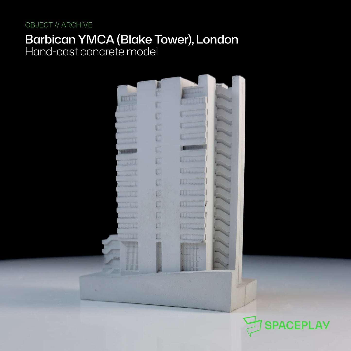 Barbican YMCA (Blake Tower) – Miniature Concrete Model