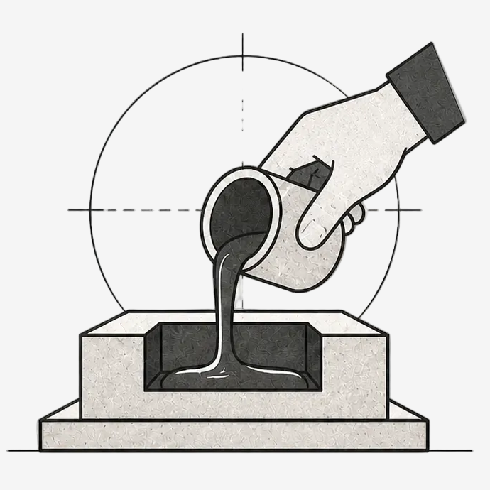 Hand cast solid concrete models made by Spaceplay