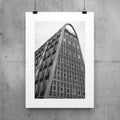 Hollings Building Risograph Print | A3 Black & White Brutalist Architecture Poster