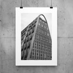 Hollings Building Risograph Print | A3 Black & White Brutalist Architecture Poster