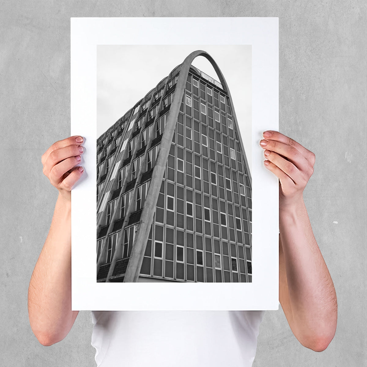 Hollings Building Risograph Print | A3 Black & White Brutalist Architecture Poster