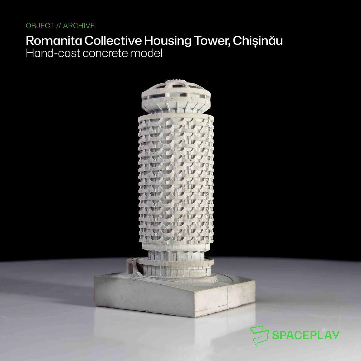 Romanita Collective Housing Tower, Chișinău – Miniature Concrete Model