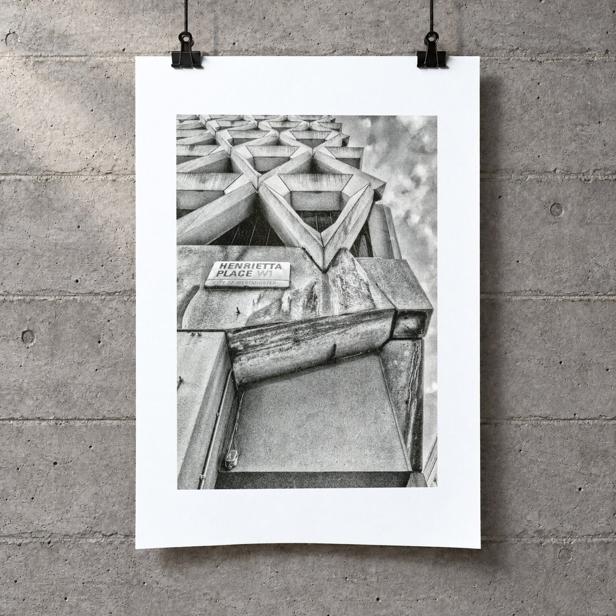 Welbeck Street Car Park Risograph Print — Corner Look-Up
