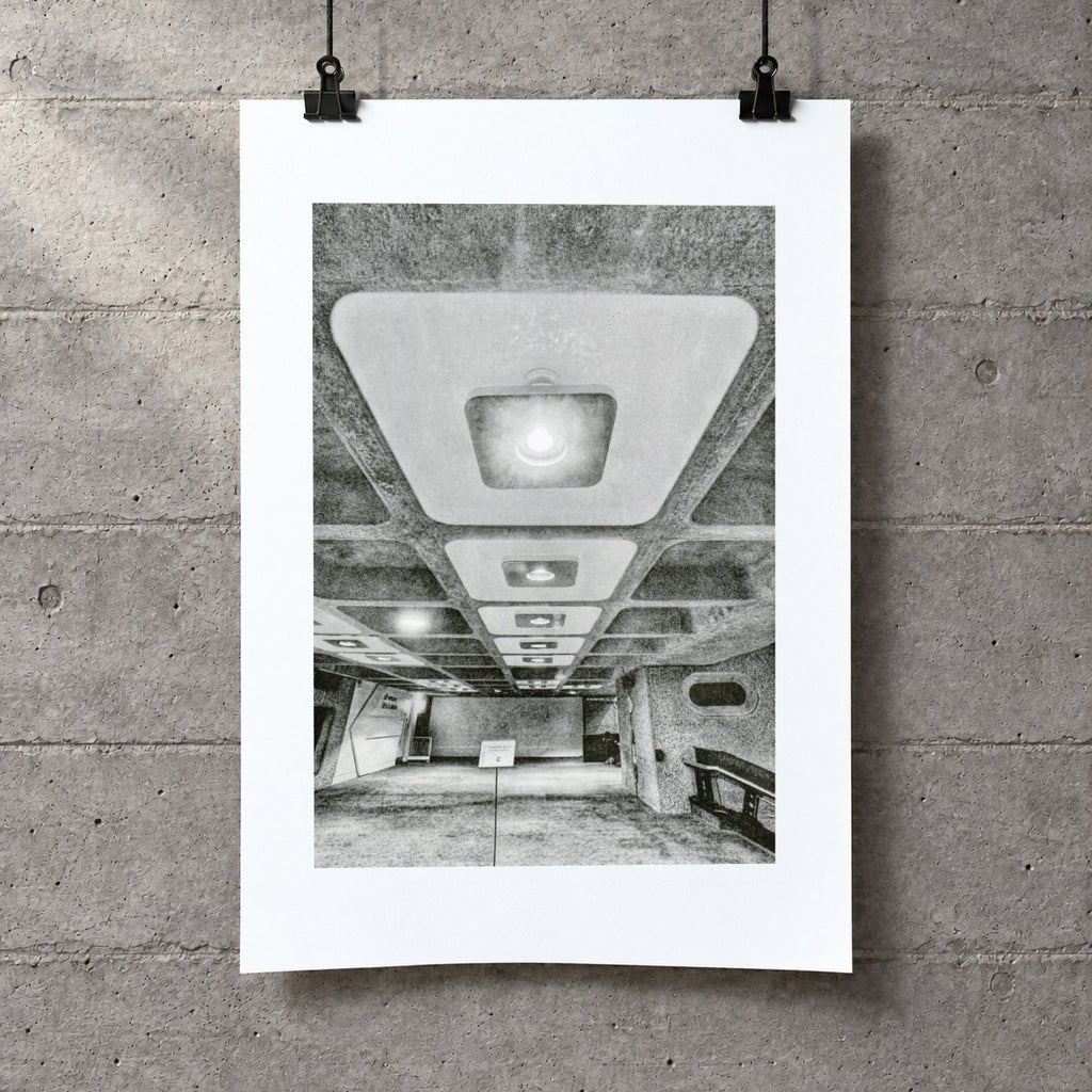 The Barbican Centre Risograph Print — Interior Ceiling