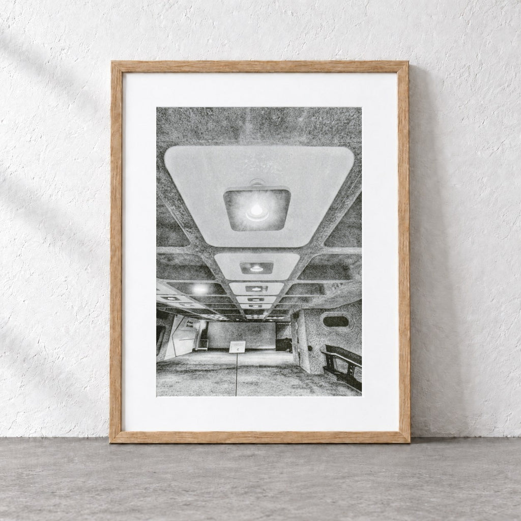 The Barbican Centre Risograph Print — Interior Ceiling