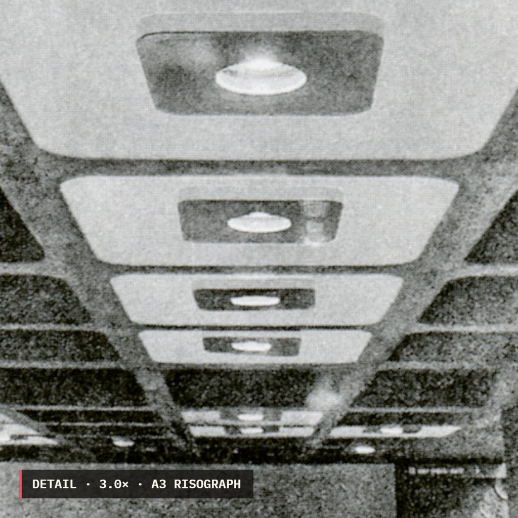 The Barbican Centre Risograph Print — Interior Ceiling