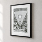 The Barbican Centre Risograph Print — Interior Ceiling