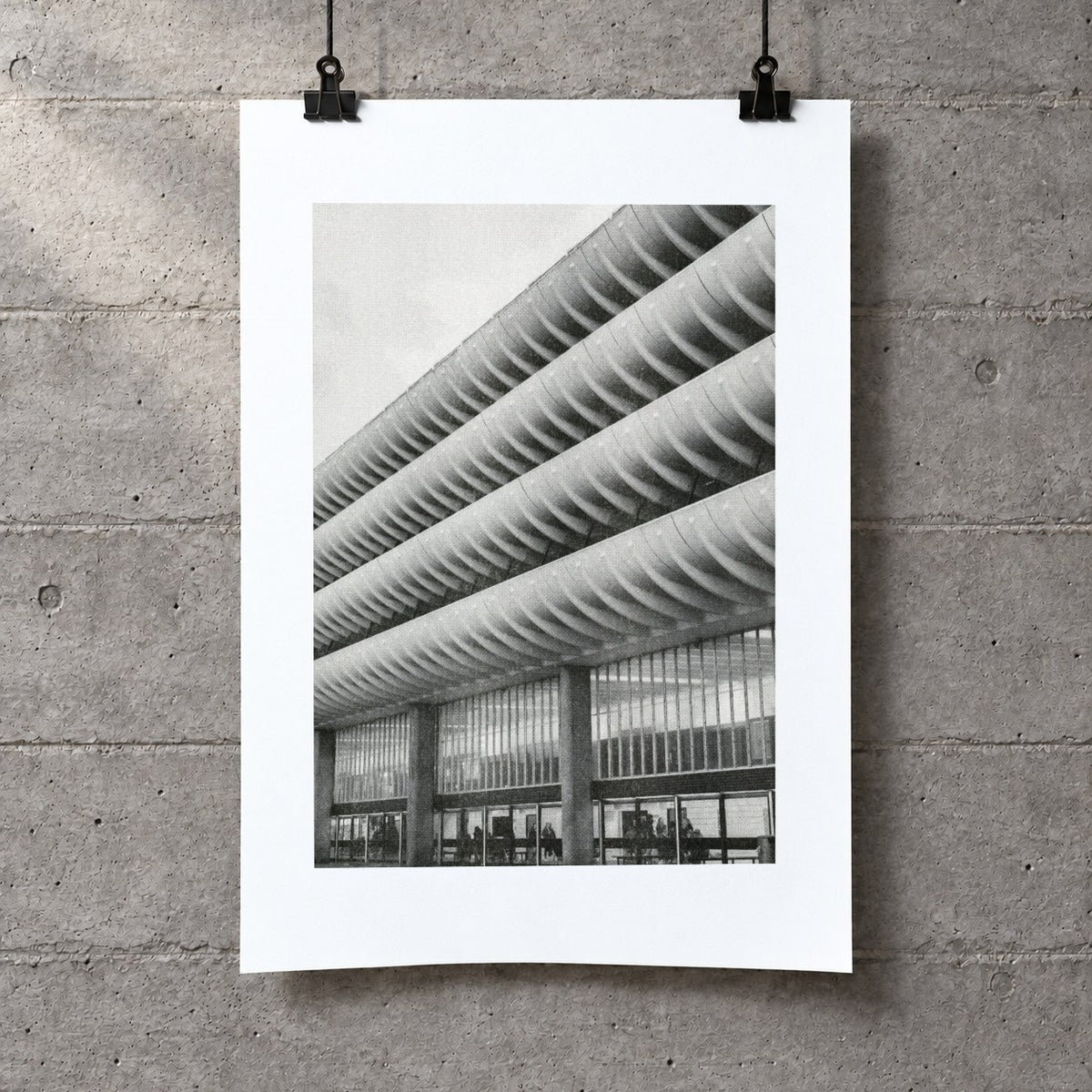 Preston Bus Station Risograph Print — Entrance Facade