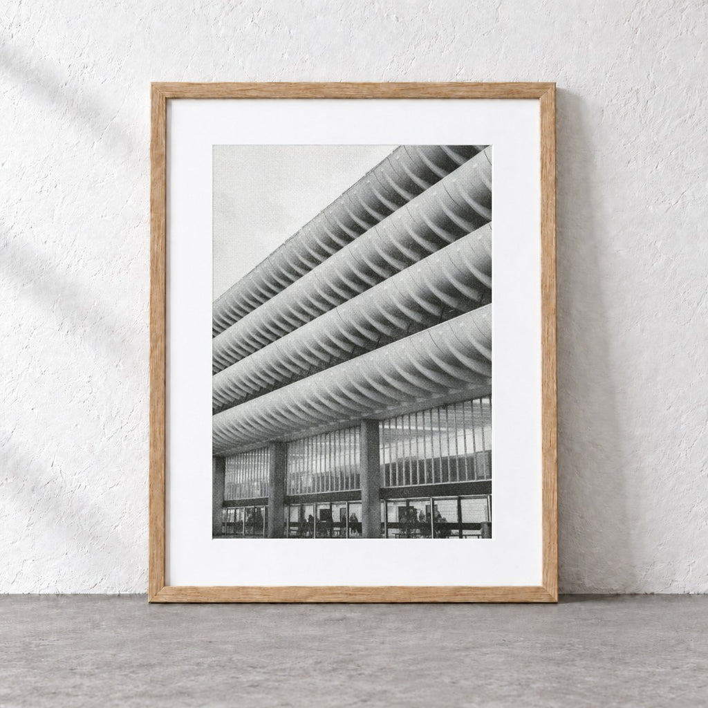 Preston Bus Station Risograph Print — Entrance Facade