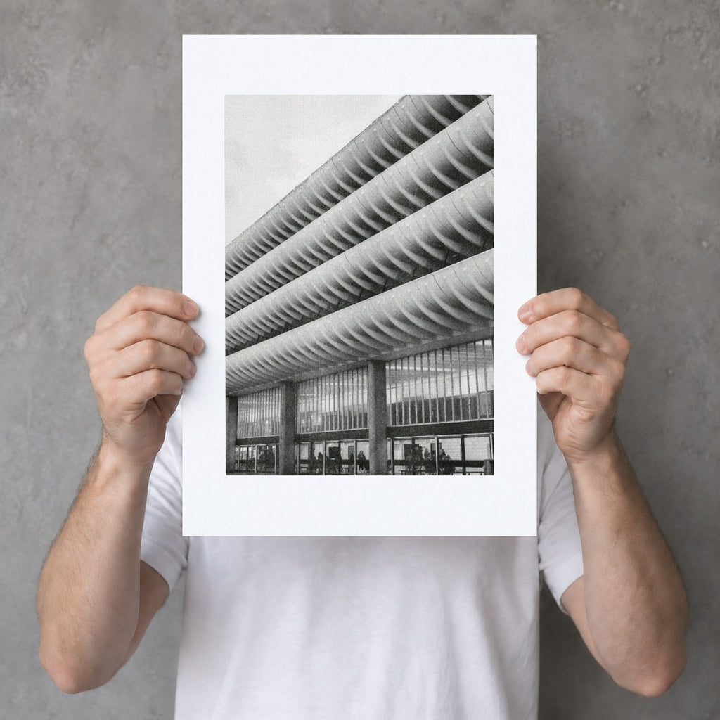 Preston Bus Station Risograph Print — Entrance Facade