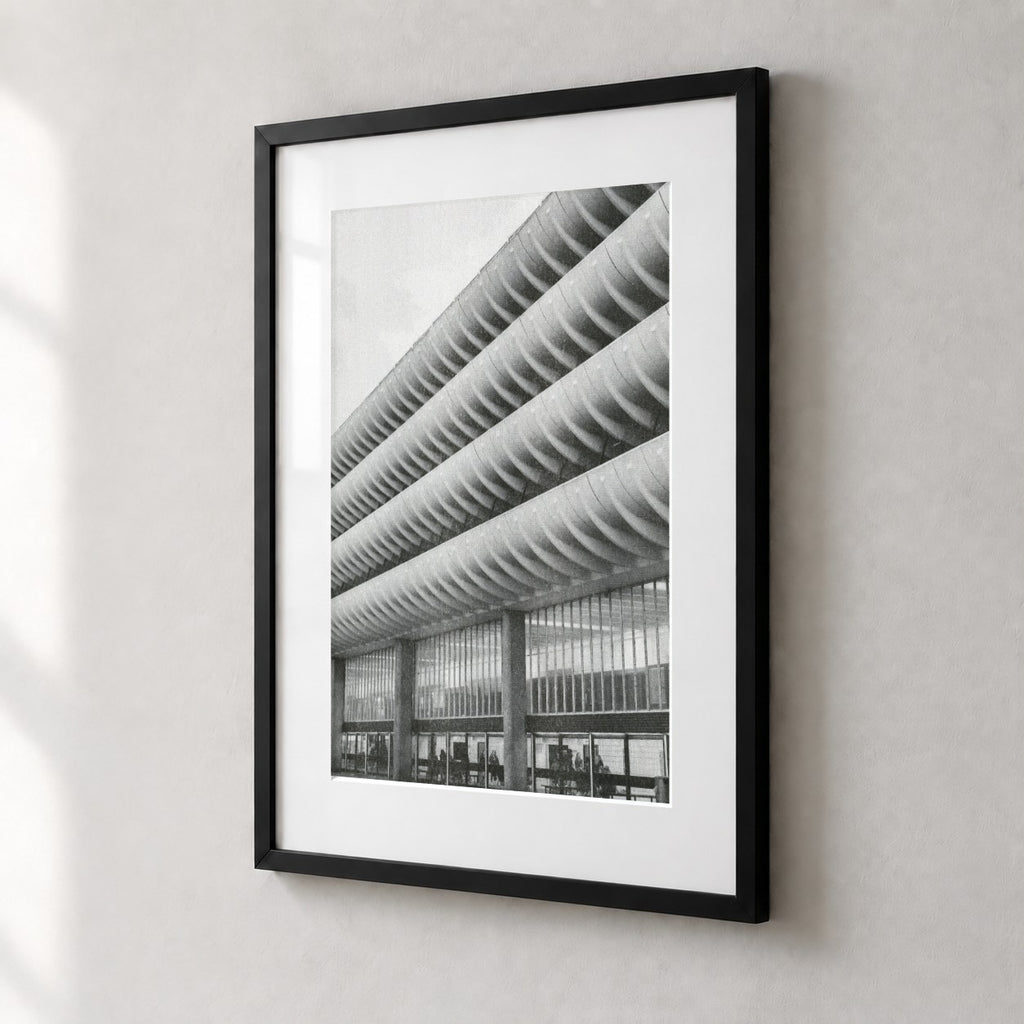 Preston Bus Station Risograph Print — Entrance Facade