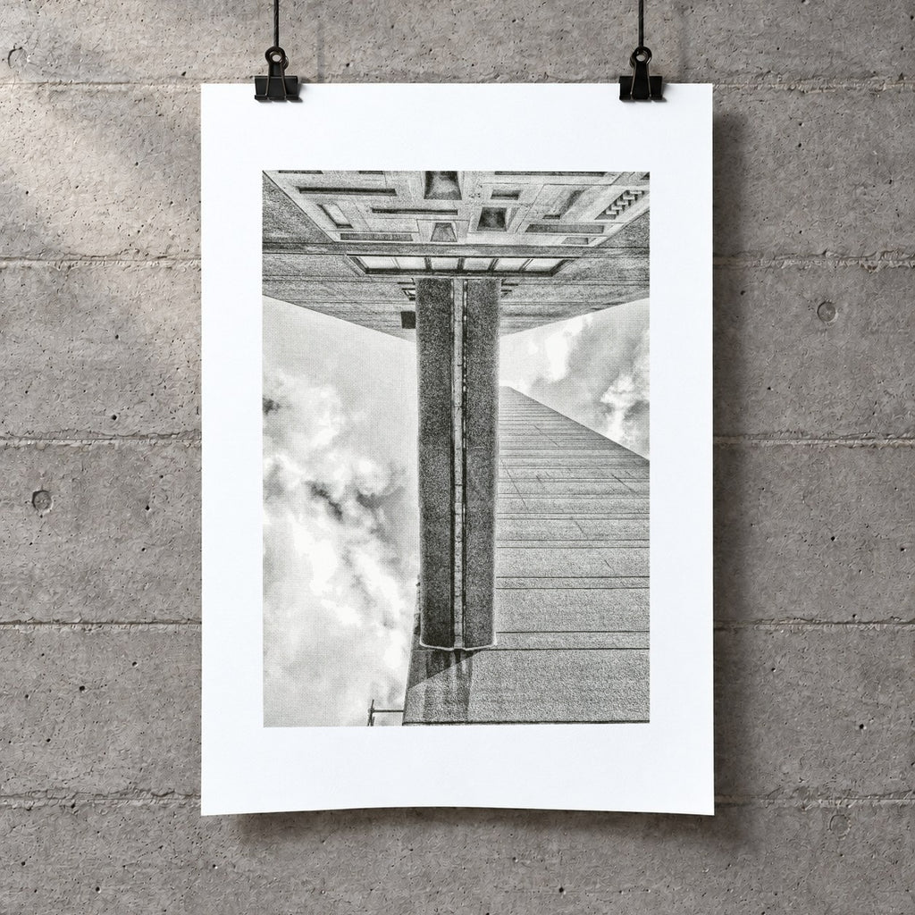 Trellick Tower Risograph Print — Bridge Look Up