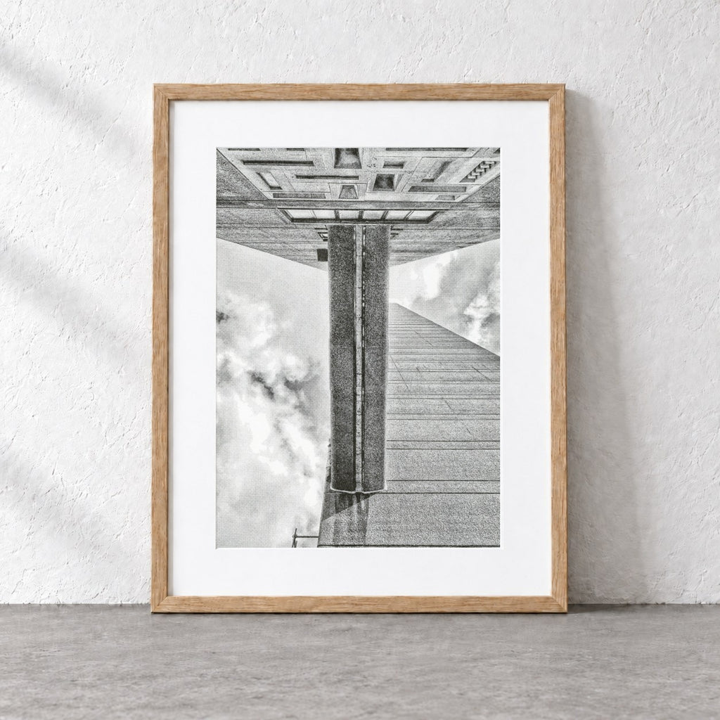 Trellick Tower Risograph Print — Bridge Look Up