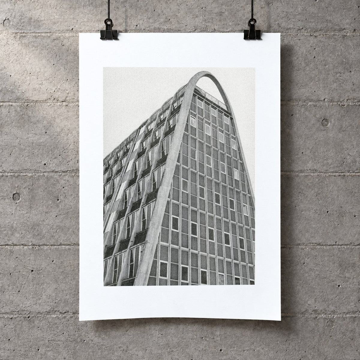 Hollings Building Risograph Print — Gable Facade