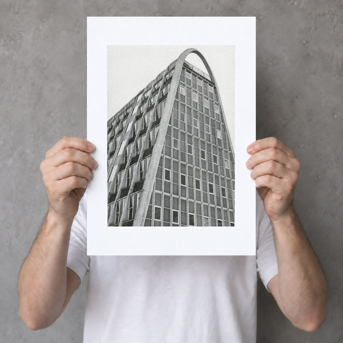 Hollings Building Risograph Print — Gable Facade