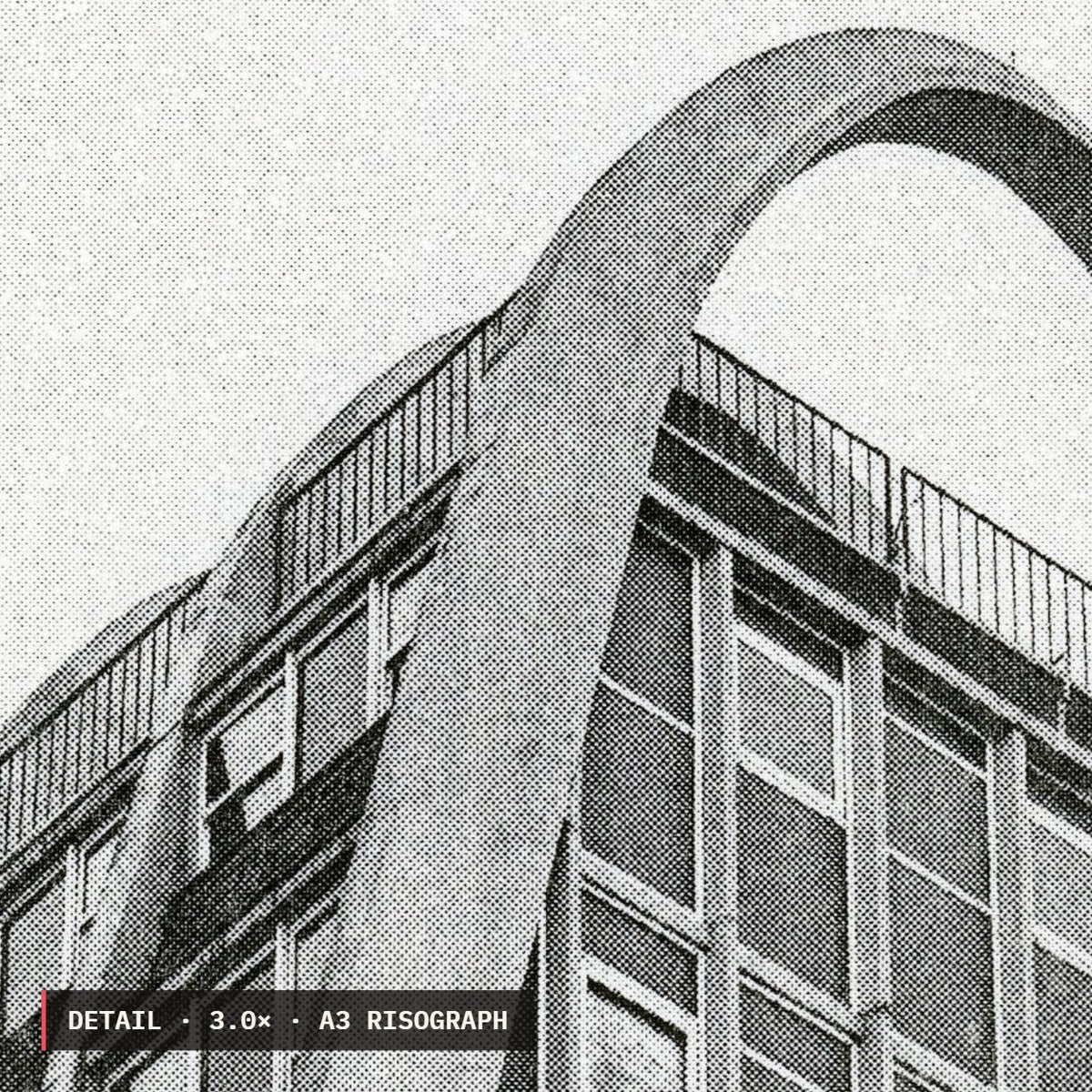 Hollings Building Risograph Print — Gable Facade
