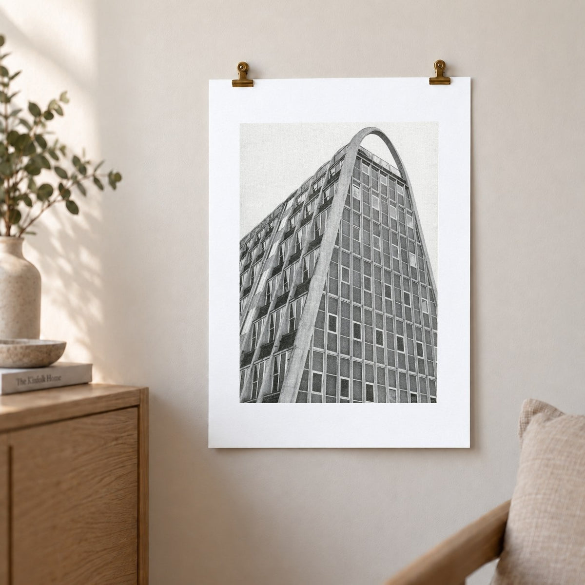 Hollings Building Risograph Print — Gable Facade