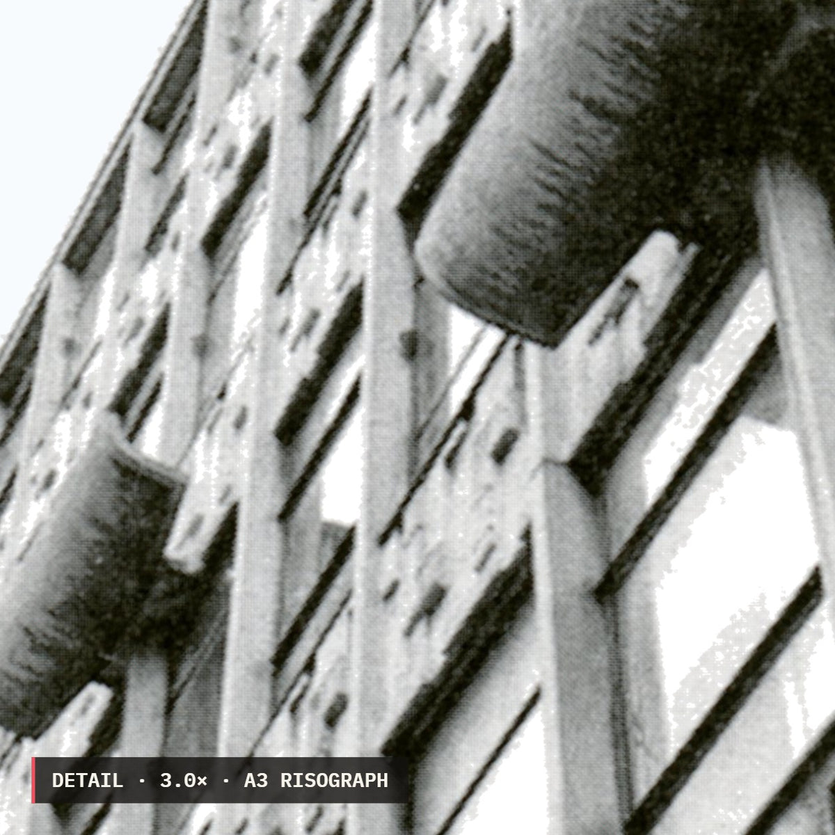 Ringway Centre Risograph Print — Curved Facade