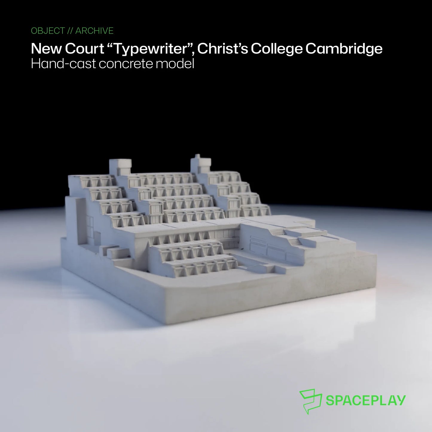 New Court “Typewriter”, Christ’s College Cambridge – Miniature Concrete Model